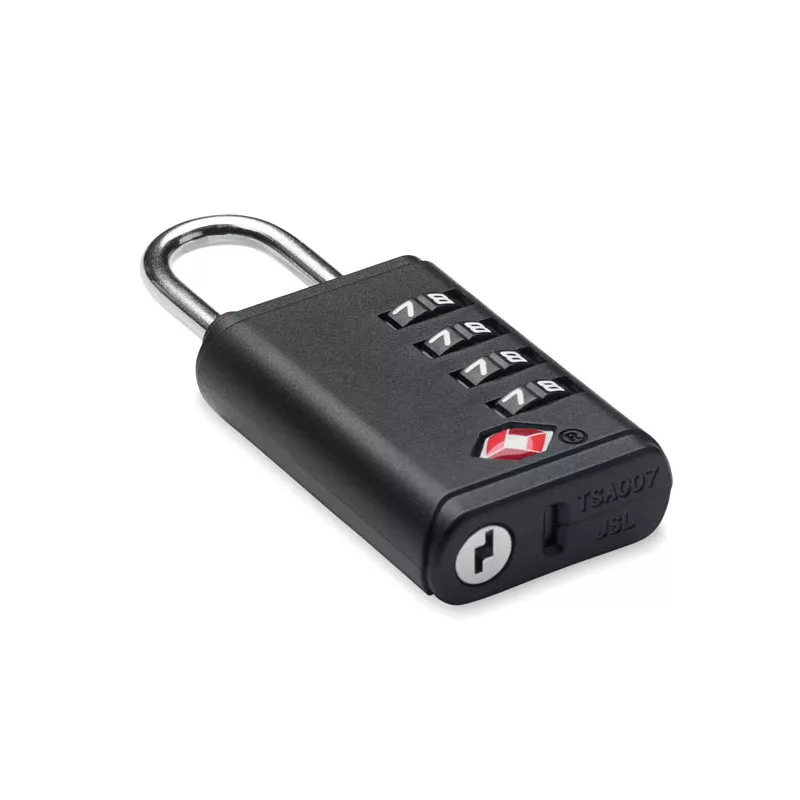 Kłódka szyfrowa TSA z 4-cyfrowym kodem LOCK - Czarny (MO3166-03)