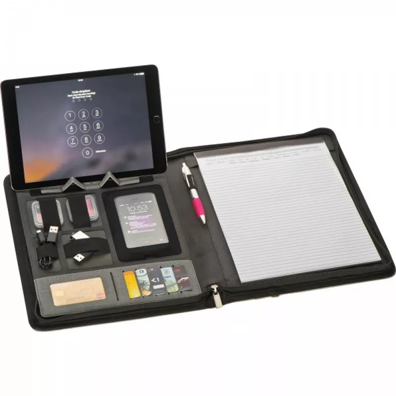 Folder A4 z power bankiem 5000 mAh JOCELYN - szary (2012307)