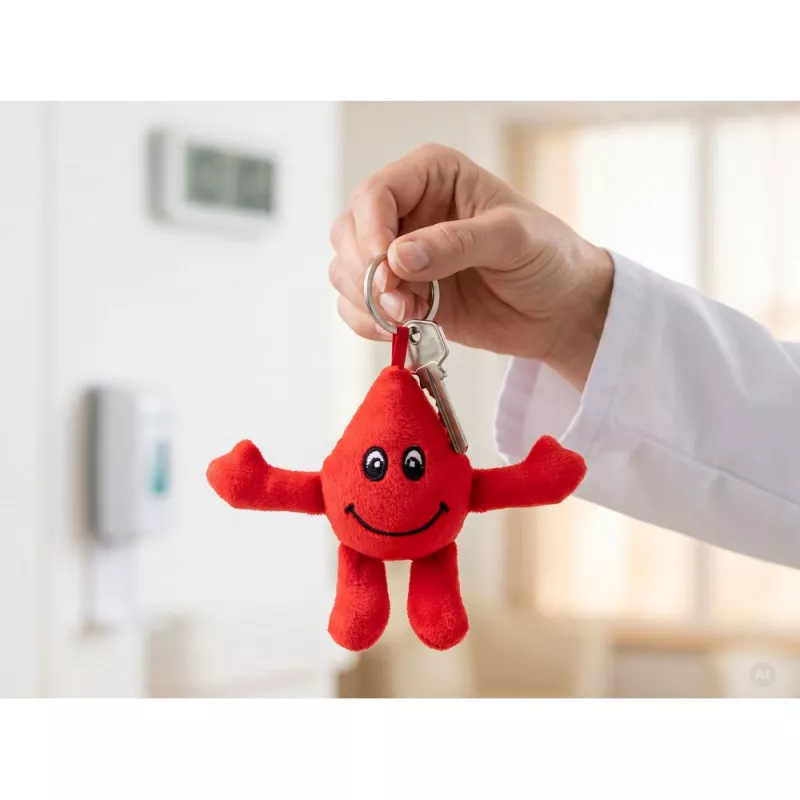 Pluszowa kropla krwi, brelok | Sangino - czerwony (HE866-05)