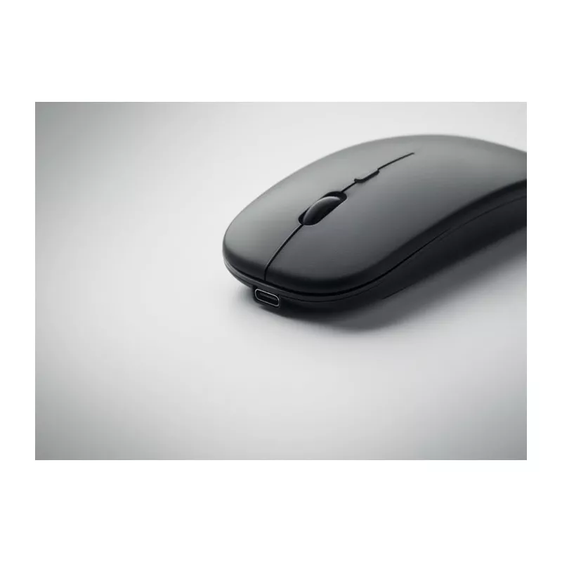 Mysz bezprzewodowa z ABS z recyklingu CURVY C - Czarny (MO2222-03)