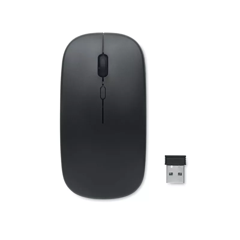 Mysz bezprzewodowa z ABS z recyklingu CURVY C - Czarny (MO2222-03)