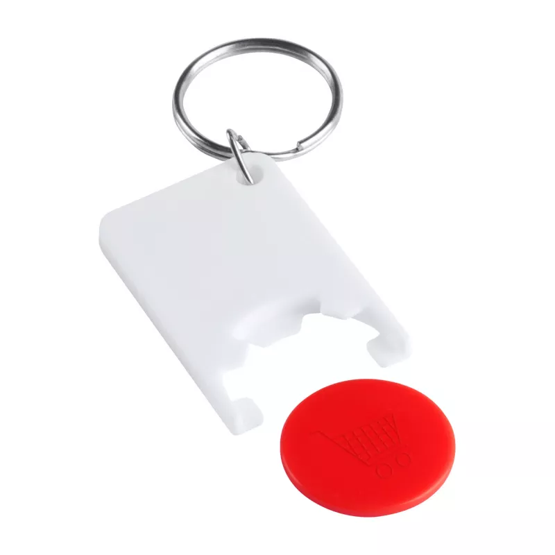 Zabax brelok do kluczy z miejscem na monete - czerwony (AP741590-05)