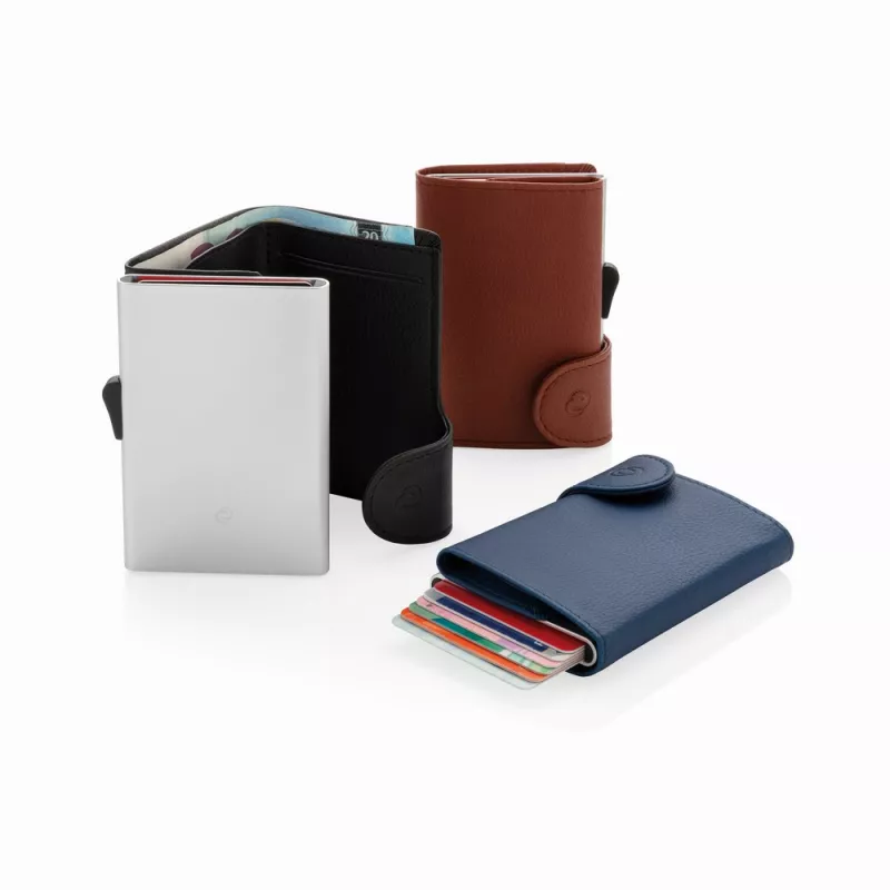 Etui na karty kredytowe i portfel C-Secure, ochrona RFID - czarny, srebrny (P850.511)