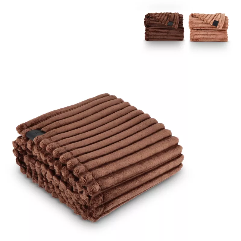 Koc polarowy Sagaform Esther z recyklingu 130 x 170 cm - ciemnobrązowy (LT52401-N0050)