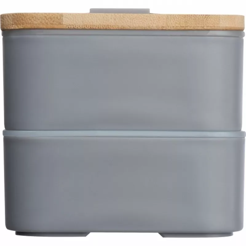 Lunch box 2x600 ml ze sztućcami PESCARA - szary (253107)