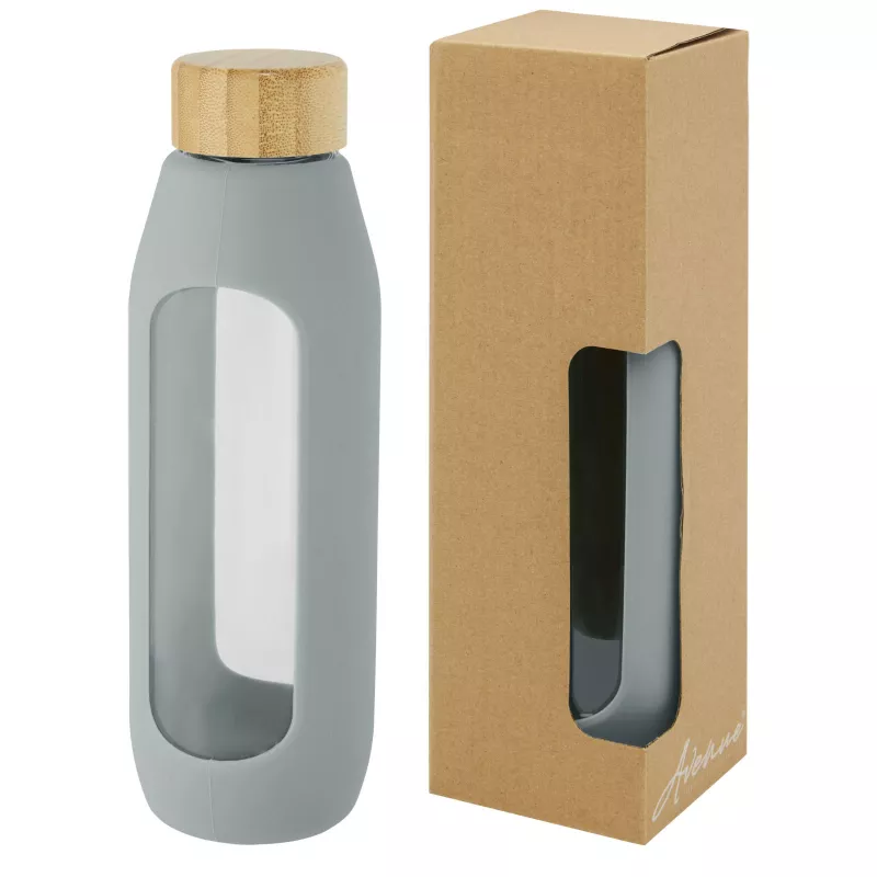 Tidan Butelka z borokrzemianowego szkła 600 ml z silikonowym uchwytem - Szary (10066682)
