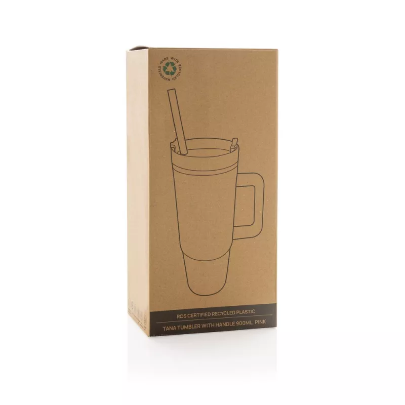Kubek podróżny 900 ml Tana, plastik z recyklingu - różowy (P437.1014)