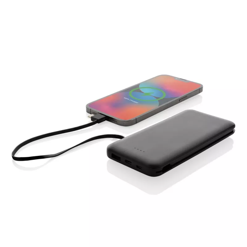 Power bank 10000 mAh Lockhart, zintegrowane kable - black (P322.431)