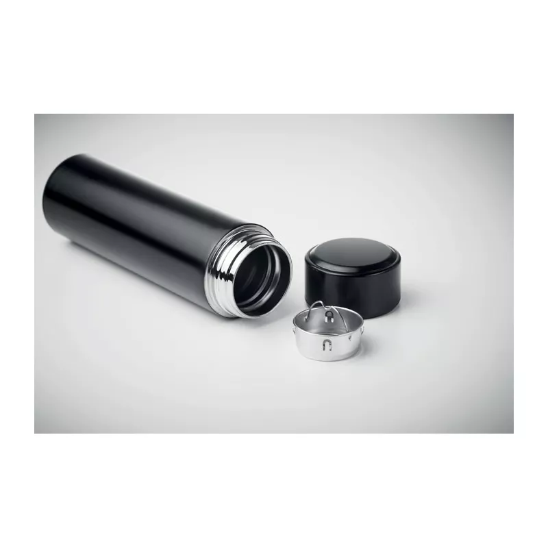 Butelka termiczna z termometrem LED 450 ml POLE - Czarny (MO9796-03)