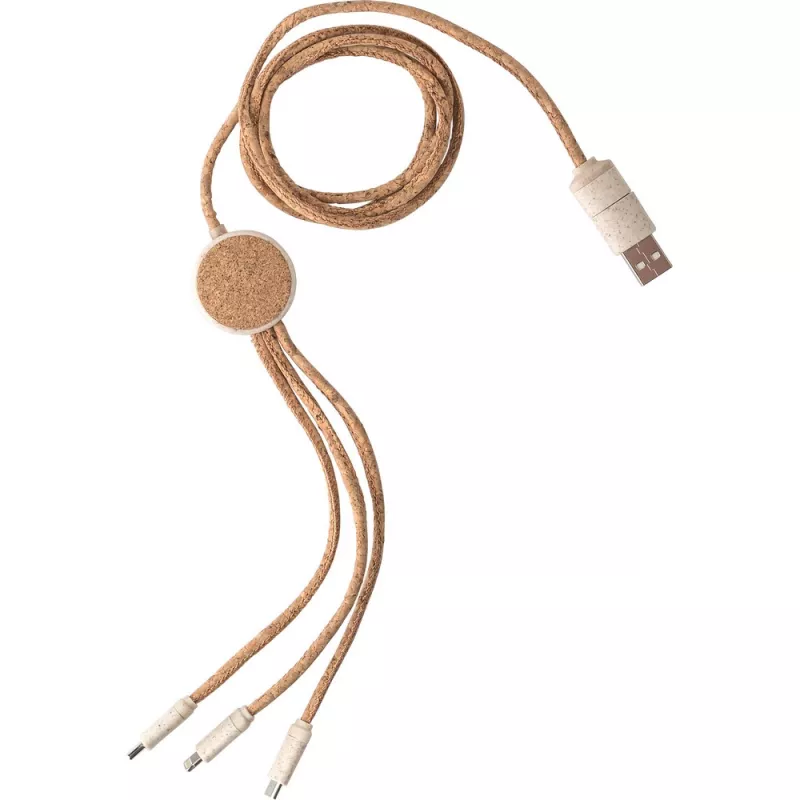 Korkowy kabel do ładowania - brązowy (V1682-16)