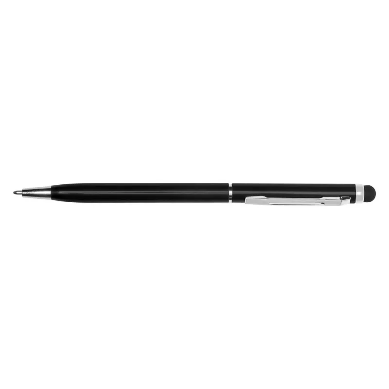 Długopis metalowy błyszczący z  touch pen-em | Raymond - czarny (V1660-03)