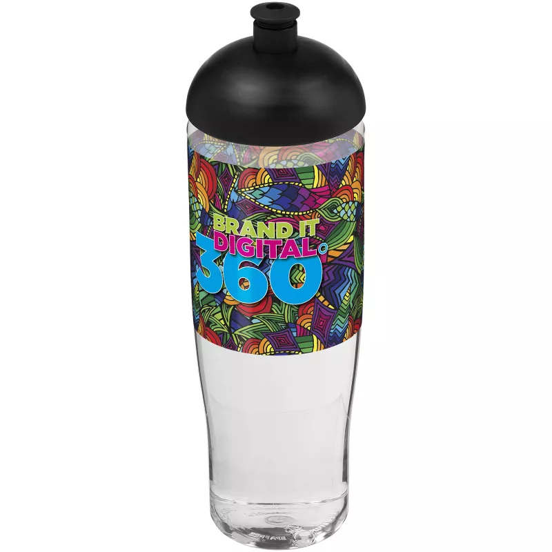 Bidon H2O Tempo® o pojemności 700 ml z wypukłym wieczkiem - Czarny-Przezroczysty (21004200)