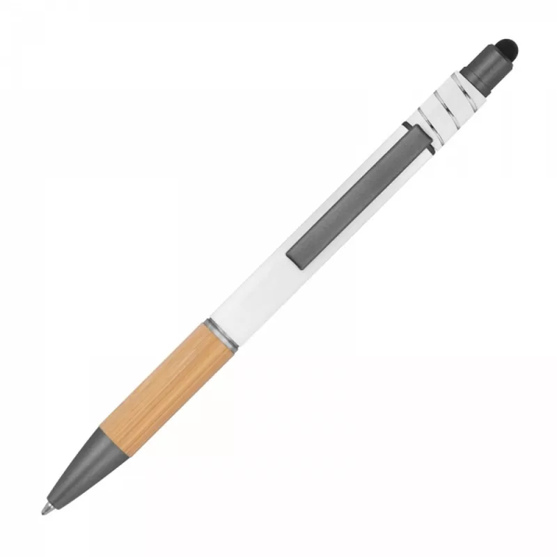 Długopis aluminiowy antystres touch pen MANUELA - biały (1387606)