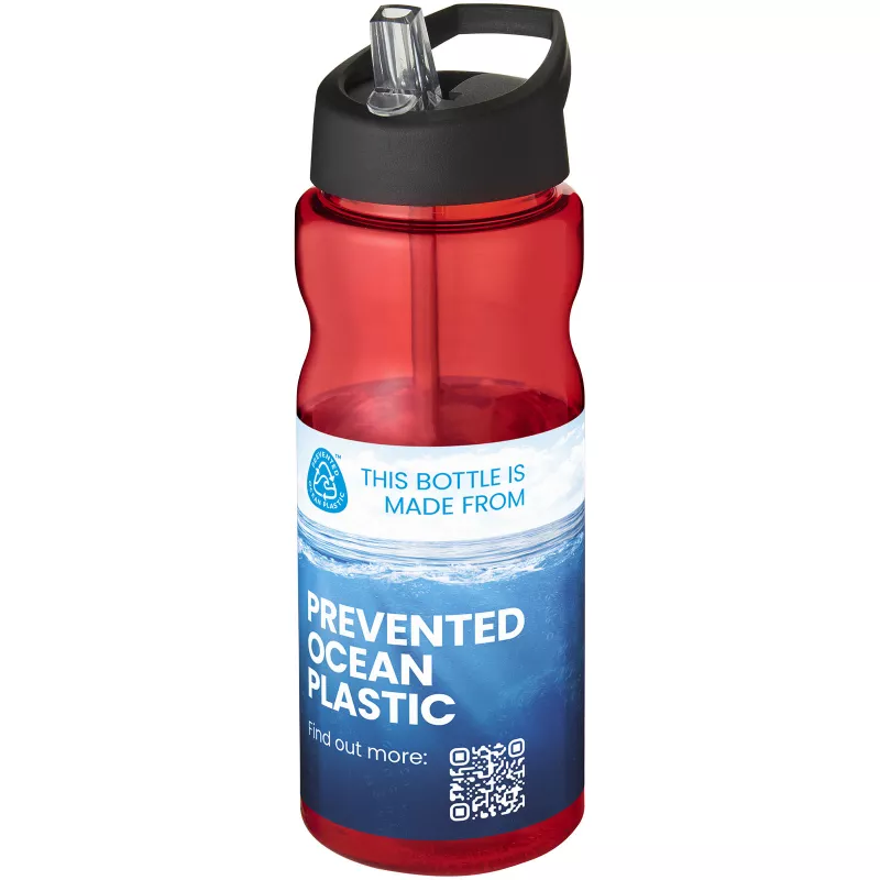 Bidon H2O Eco o pojemności 650 ml z wieczkiem z dzióbkiem - Czarny-Czerwony (21009910)