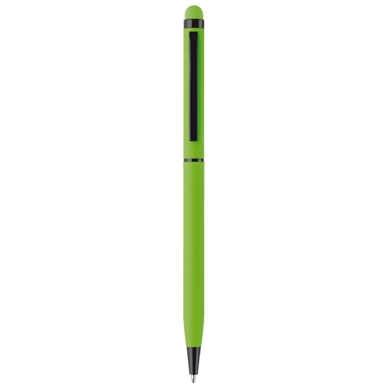 Długopis aluminiowy Stylus gumowany - jasnozielony (LT87761-N0032)