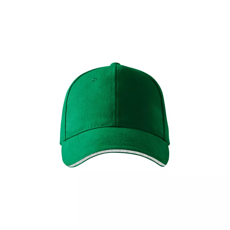 Reklamiowa czapka z daszkiem Malfini SANDWICH 6P 306 - Zieleń trawy (ADLER306-ZIELEń TRAWY)