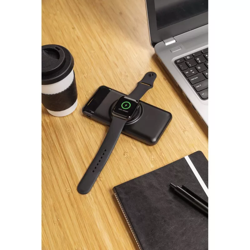 Power bank 10000 mAh, ładowarka bezprzewodowa 3W - czarny (P322.261)