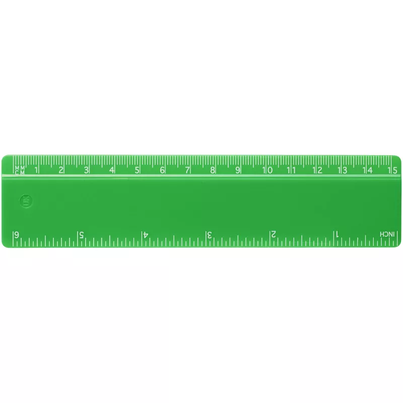 Refari linijka z tworzywa sztucznego pochodzącego z recyklingu o długości 15 cm - Zielony (21046761)