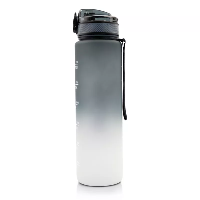 Butelka sportowa 1000 ml Air Gifts z miarką motywacyjną | Kayleigh - szary (V2144-19)
