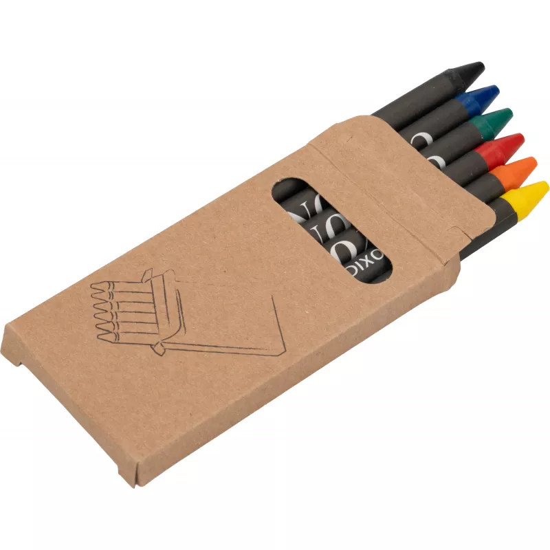 Kredki świecowe 6 kolorów AGOSTINO - wielokolorowy (14464mc)