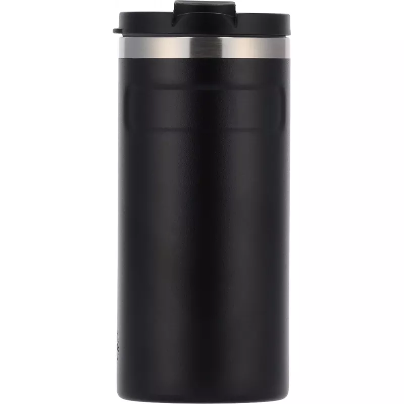 Kubek termiczny ze stali z recyklingu 450 ml SILVIO - czarny (8536503)