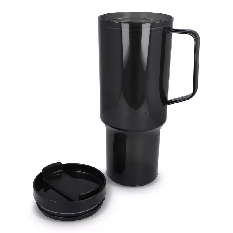 Kubek Miami z uchwytem, przezroczysty, 1,2 l, R-PET - czarny transparentny (LT98695-N0402)