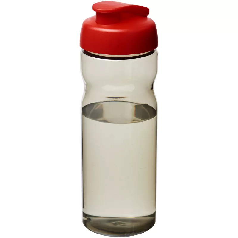 Bidon H2O Eco o pojemności 650 ml z wieczkiem zaciskowym - Ciemnografitowy-Czerwony (21009703)