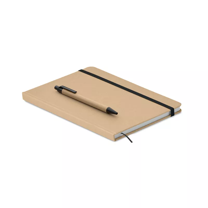 Notes A5 w okładce z kartonu 80 kartek w linię CARATIL - Czarny (MO2396-03)