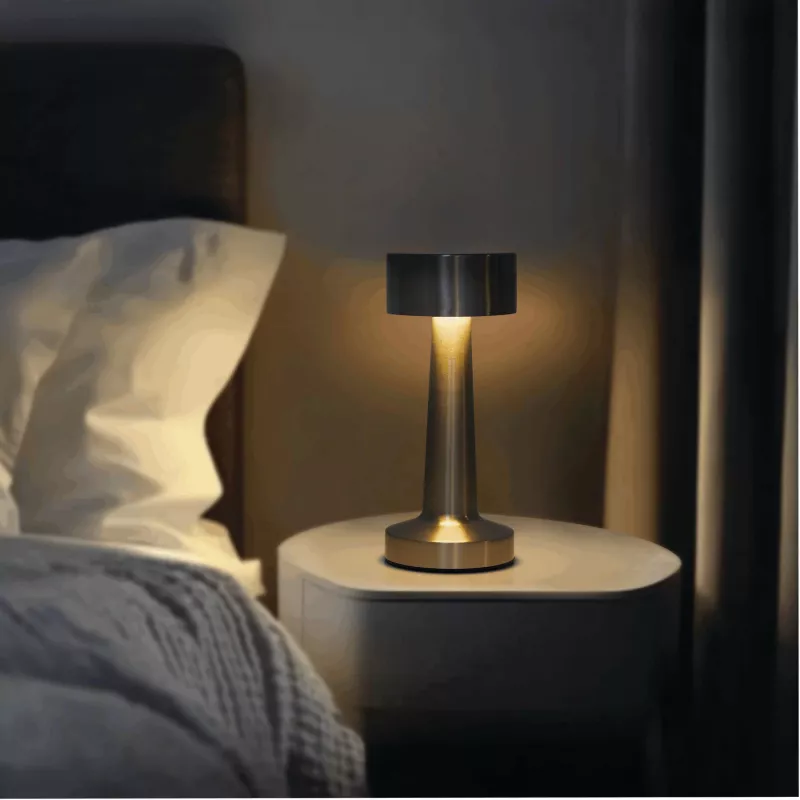 Lampa stołowa MUSHROOM ze stali nierdzewnej - srebrny (56-0903071)