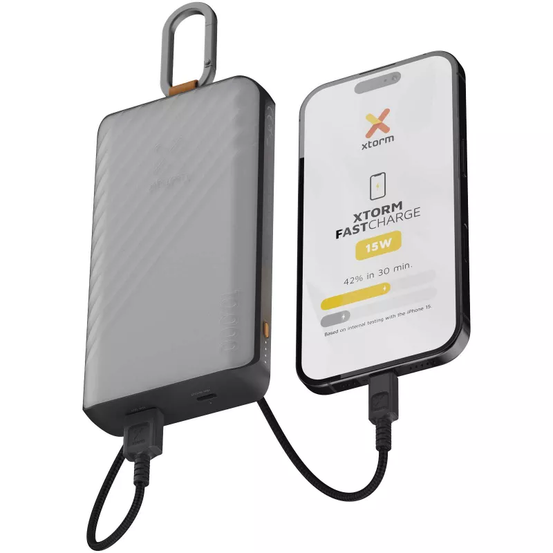 Xtorm XG2S101 Go2 powerbank solarny o pojemności 10.000 mAh i mocy 15 W ze światłem  - Ciemnografitowy (12447984)