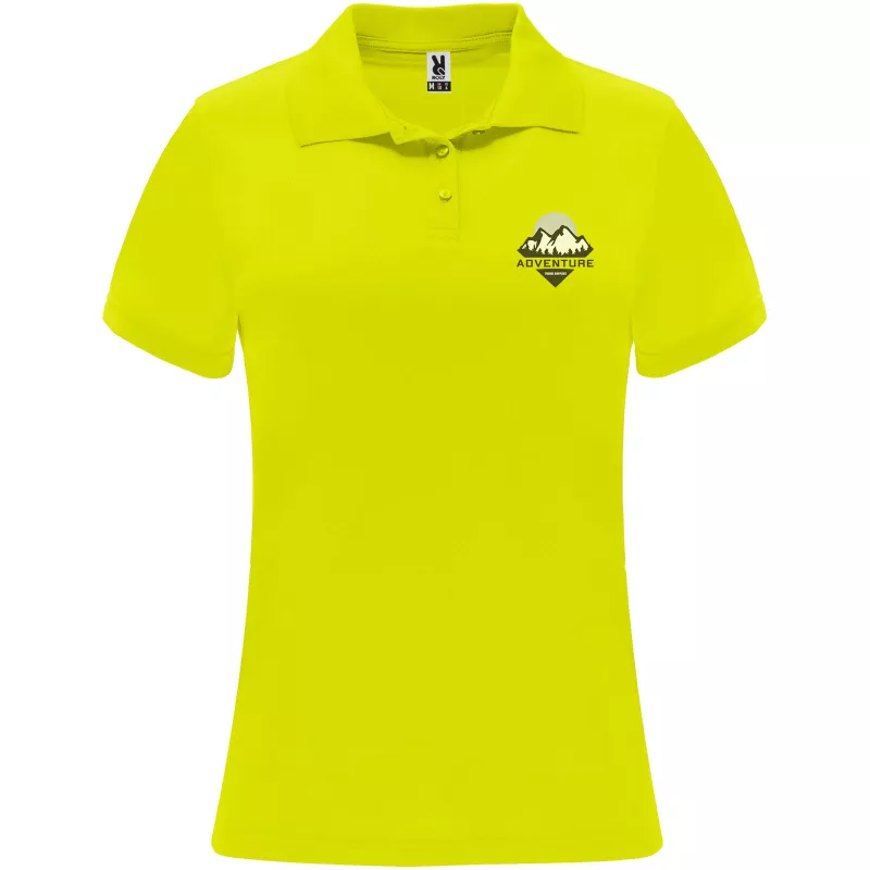 Damska sportowa koszulka polo z poliestru 150 g/m² ROLY MONZHA WOMAN 0410 - Fluor Yellow (R0410-FLYELLOW)