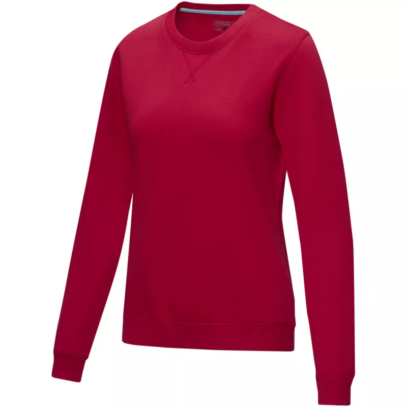 Damska organiczna bluza Jasper wykonana z GRS z recyclingu i posiadająca certyfikat GOTS - Czerwony (37513-RED)