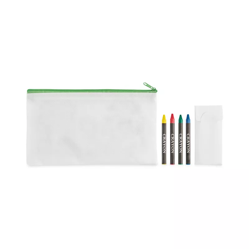 Piórnik z włókniny z 4 kredkami CRAY - Limonka (MO2787-48)