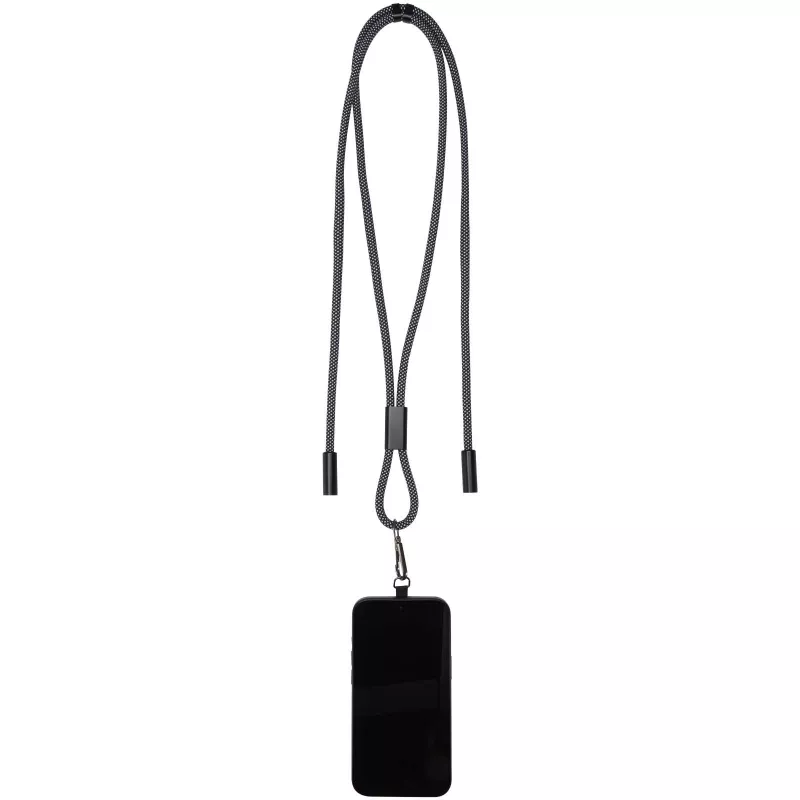 SMART 65 W - kabel ładujący wykonany z tworzywa sztucznego RPET, ze smyczą - Czarny (12453090)
