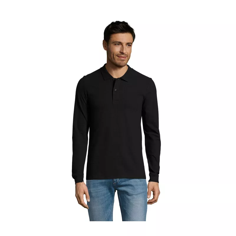 Polo męskie 180 g/m² Sol's PERFECT LSL MEN - Czarny (S02087-BK)