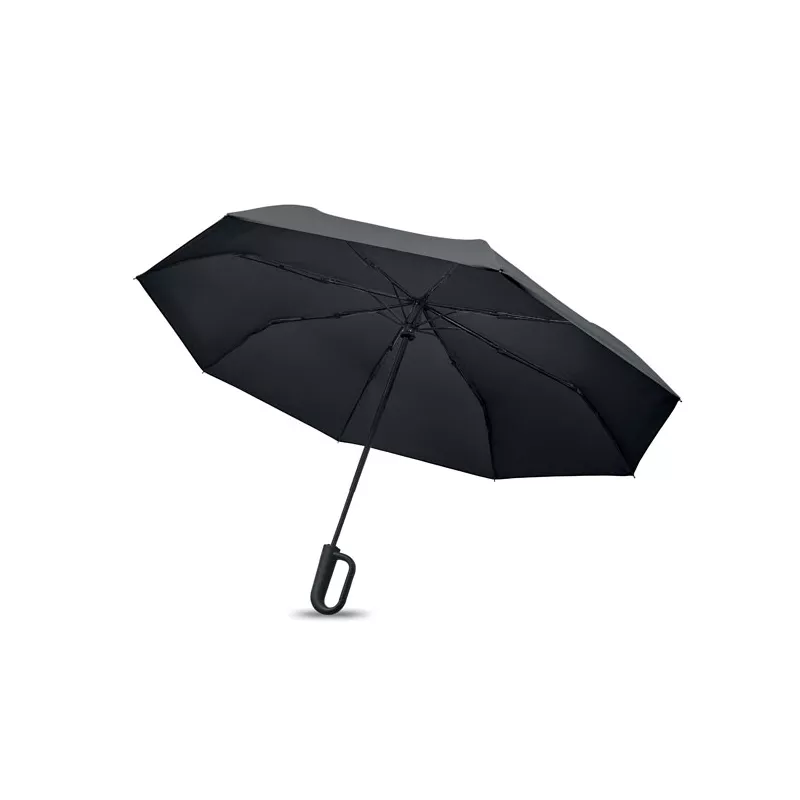 Parasol składany wiatroodporny 21" z RPET UMKRAB - Czarny (MO2692-03)