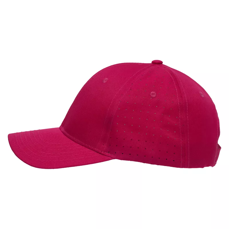 Czapka z daszkiem 6-panelowa z poliestru poly twill z perforacją 160 g/m² #3975 - Różowy (HW-3975-PINK)