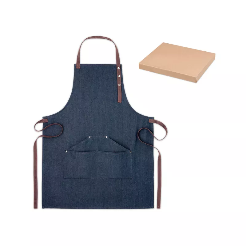 Fartuch kuchenny dżinsowy 240 g/m² DENIPUR - Niebieski (MO6264-04)