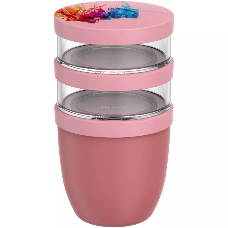 Mepal Ellipse 3-częściowy izolowany pojemnik na lunch o pojemności 500 ml + 2 x 200 ml - Mauve (11314336)