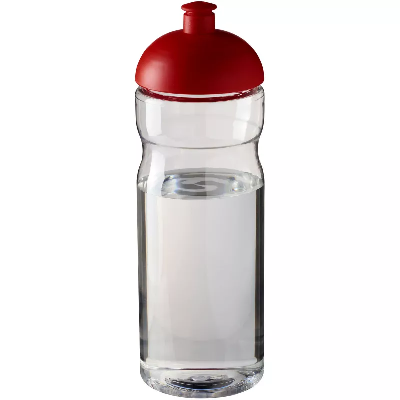 Bidon H2O Base® o pojemności 650 ml z wypukłym wieczkiem - Czerwony-Przezroczysty (21004703)