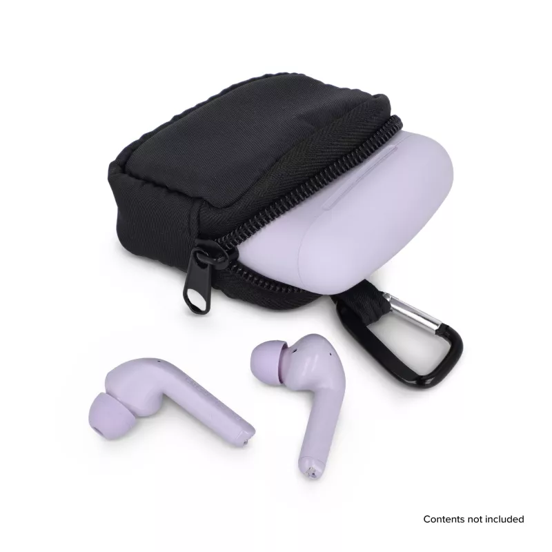 Nylonowe etui na słuchawki 6,5 x 6 cm - czarny (LT95323-N0002)