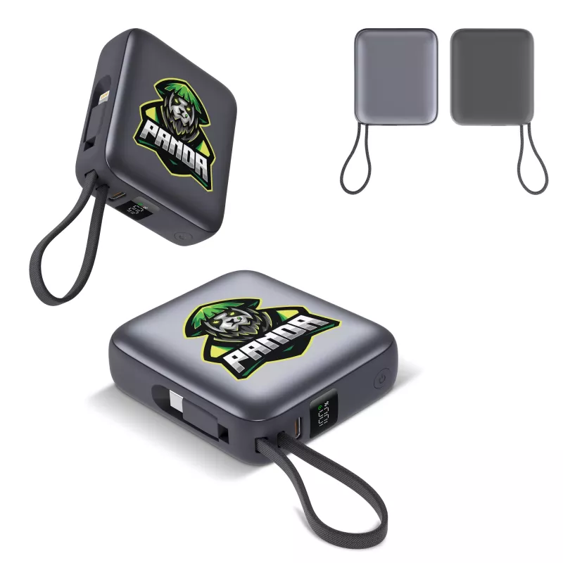 Nova Powerbank 22,5 W Power Delivery z wbudowanymi kablami 10 000 mAh - ciemnoszary (LT95515-N0060)
