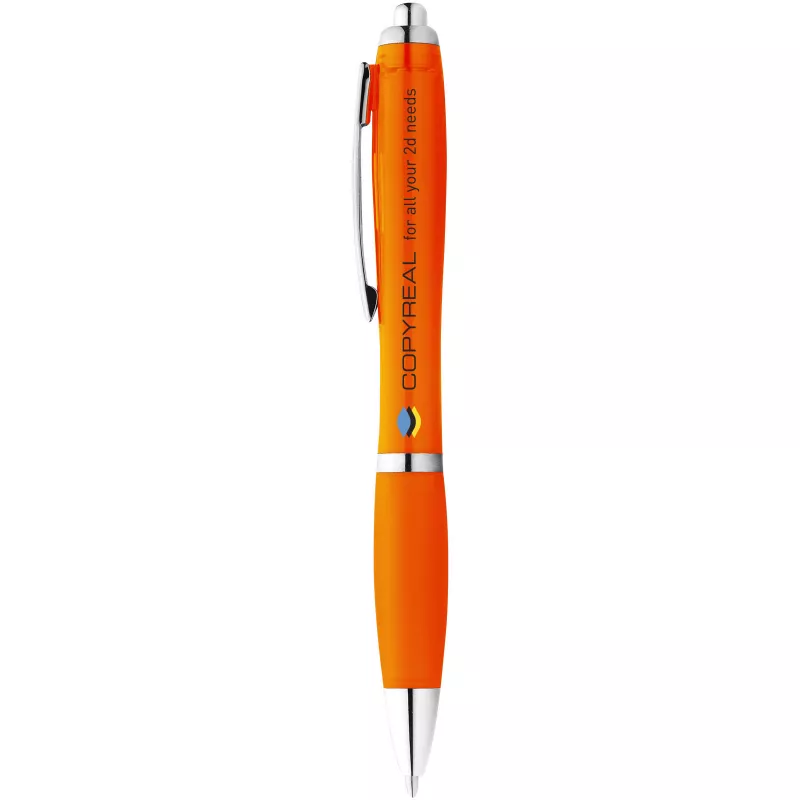 Długopis z kolorowym korpusem i uchwytem Nash - Pomarańczowy (10707806)