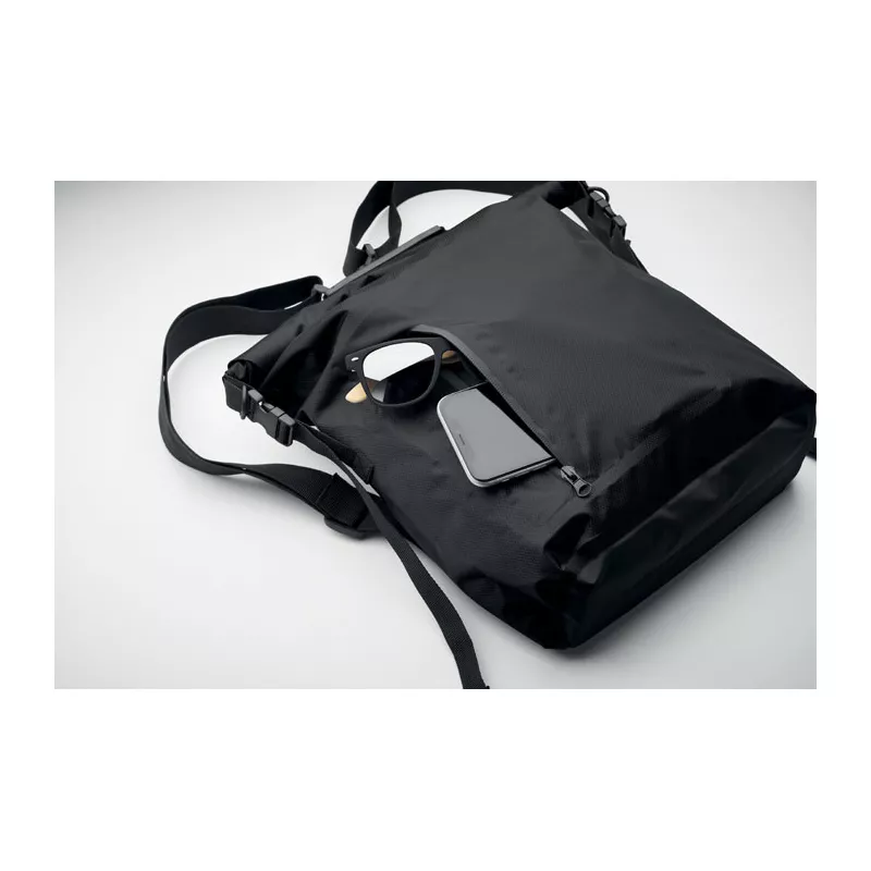 Plecak wodoodporny rolltop z RPET 25 l SCUBAROLL - Czarny (MO2181-03)