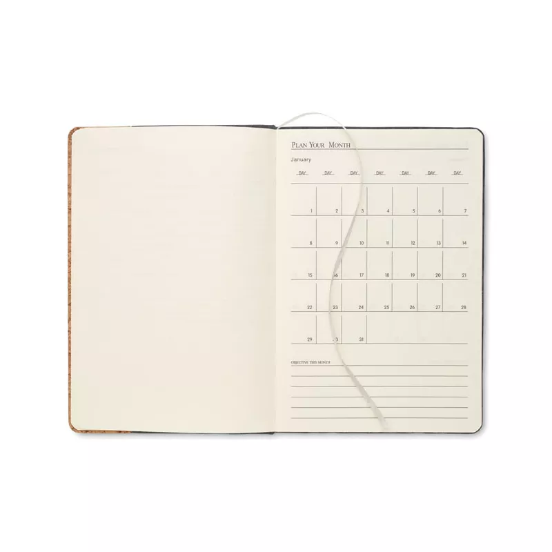 Notes A5 w okładce z filcu 80 kartek w linię CORKBOOK - Kamienny Szary (MO2553-15)