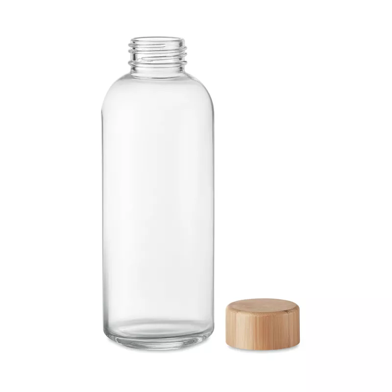 Butelka szklana 650 ml z bambusową pokrywką FRISIAN - Przezroczysty (MO6426-22)
