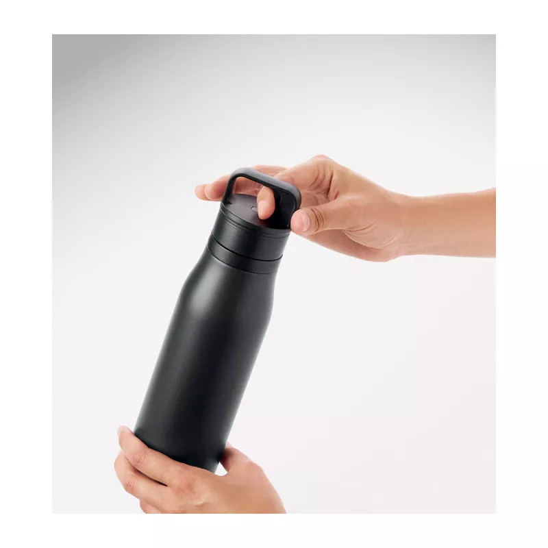 Butelka termiczna ze stali z recyklingu 500 ml EMPIRE - Czarny (MO3176-03)