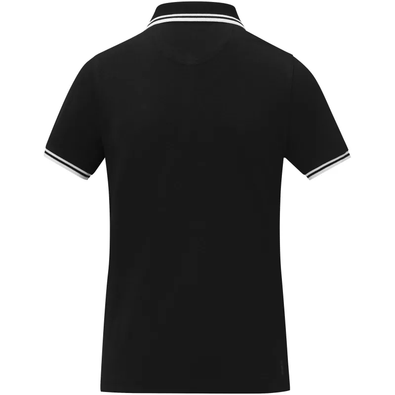 Damska koszulka polo Amarago z kontrastowymi paskami i krótkim rękawem - Czarny (38109-BLACK)
