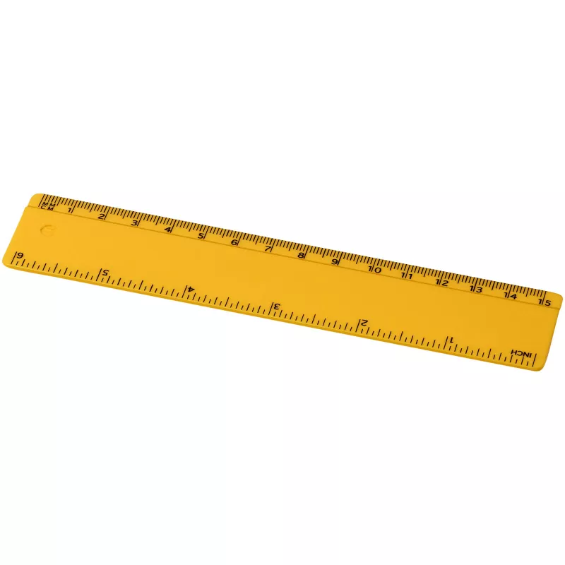 Linijka Renzo o długości 15 cm wykonana z tworzywa sztucznego - Żółty (21053606)