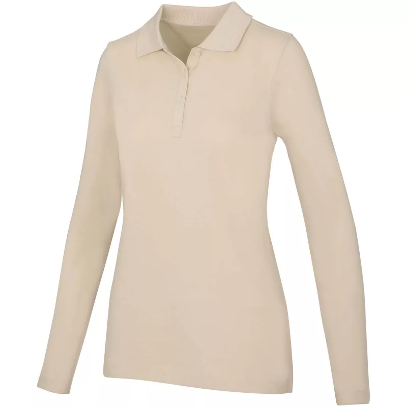 Damskie polo Oakville z długim rękawem - Sandstone (38087-SANDSTON)